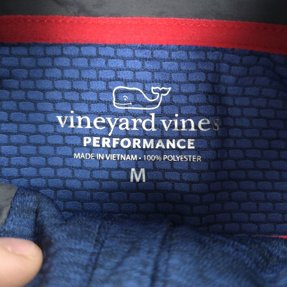 Vineyard Vines Shirt Mens M Blue Sankaty Performance 1/4 Zip Golf Pullover - Picture 3 of 12